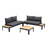 Portals Aluminum/Teak/Olefin Olefin 4-Piece Outdoor Set