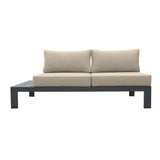 Razor Outdoor 4 piece Sectional set in Dark Grey Finish and Taupe Cushions