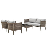 Safari Polyester Rope/Fabric Cushions 100% Polyester 4-Piece Outdoor 4 Piece Conversation Set