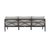 Sonoma Outdoor 4 piece Set in Dark Grey Finish and Light Grey Cushions