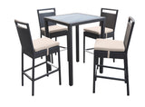 Tropez Aluminum/Brown Hdpe Wicker/Black Glass 100% Water-Proof 

Polyester Outdoor Pub Set