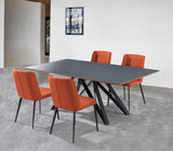 Urbino Metal/Mdf Wood/Glass Dining Set - 5-Piece