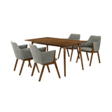 Westmont and Renzo Charcoal and Walnut 5 Piece Dining Set
