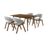 Westmont and Talulah Grey and Walnut 5 Piece Dining Set