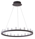 Bethel Coffee Brown LED Chandelier in Iron & Acrylic