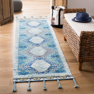 Safavieh Saffron 103 Hand Loomed Wool Pile Rug Turquoise / Blue 4' x 6'