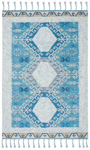 Safavieh Saffron 103 Hand Loomed Wool Pile Rug Turquoise / Blue 5' x 8'