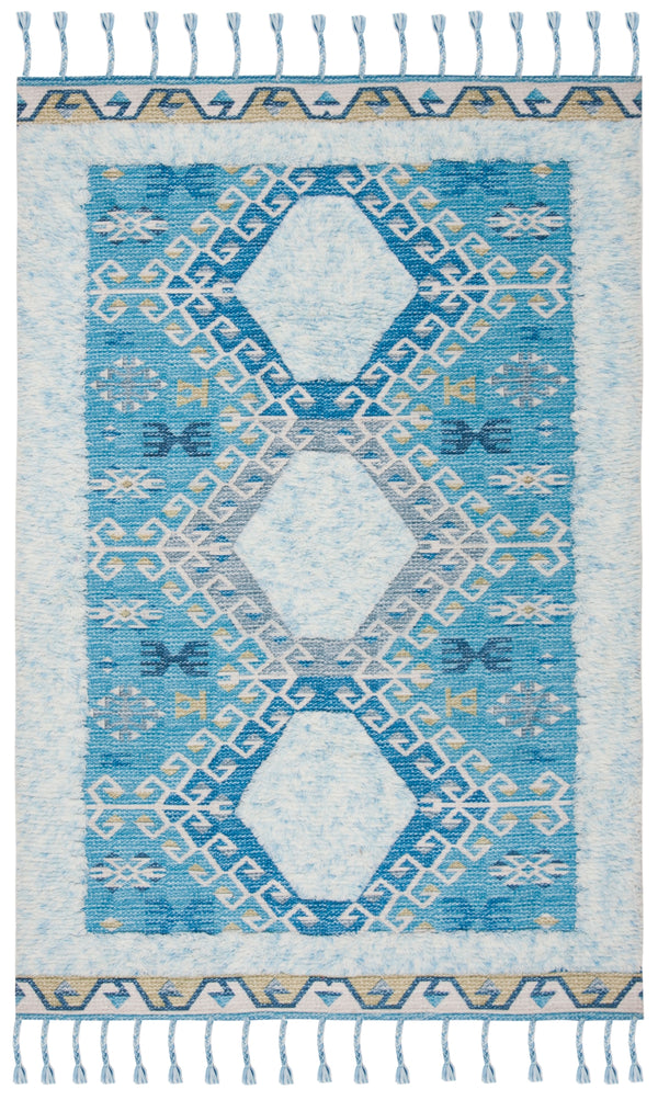 Safavieh Saffron 103 Hand Loomed Wool Pile Rug Turquoise / Blue 5' x 8'