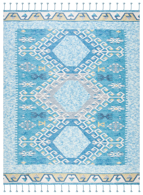 Safavieh Saffron 103 Hand Loomed Wool Pile Rug Turquoise / Blue 8' x 10'