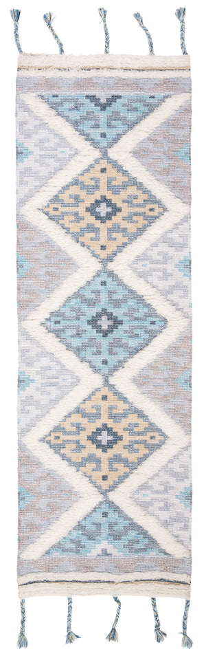 Safavieh Saffron 104 Hand Loomed Wool Pile Rug Ivory / Turquoise 4' x 6'