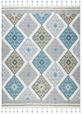 Safavieh Saffron 104 Hand Loomed Wool Pile Rug Ivory / Turquoise 8' x 10'