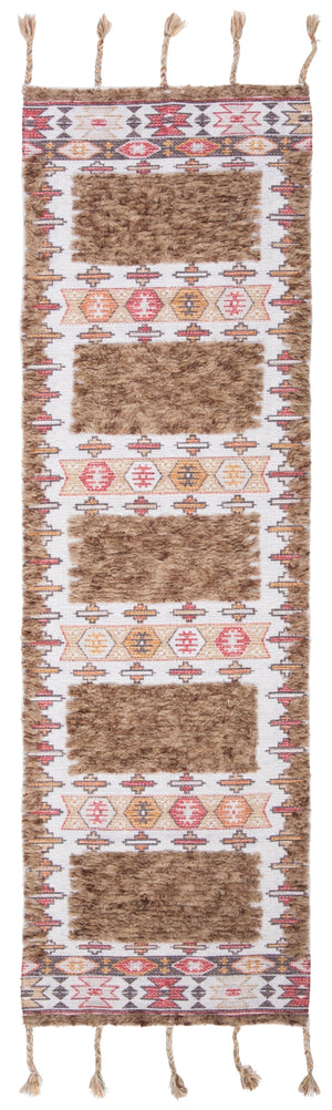 Safavieh Saffron 106 Hand Loomed Wool Pile Rug Taupe / Ivory 5' x 8'