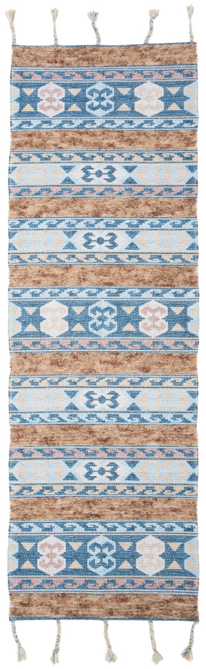 Safavieh Saffron 107 Hand Loomed Wool Pile Rug Blue / Taupe 4' x 6'
