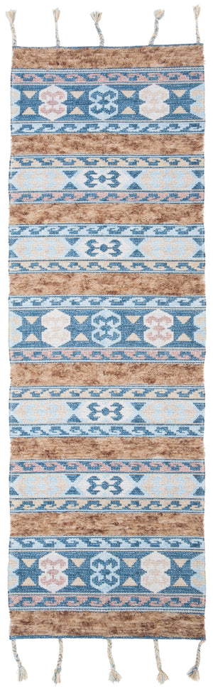 Safavieh Saffron 107 Hand Loomed Wool Pile Rug Blue / Taupe 4' x 6'