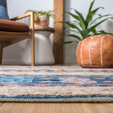 Safavieh Saffron 107 Hand Loomed Wool Pile Rug Blue / Taupe 5' x 8'