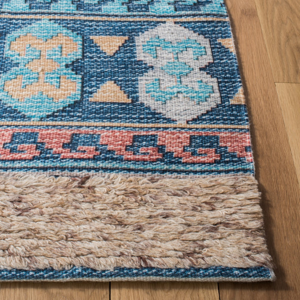 Safavieh Saffron 107 Hand Loomed Wool Pile Rug Blue / Taupe 5' x 8'