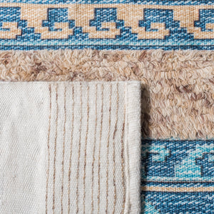 Safavieh Saffron 107 Hand Loomed Wool Pile Rug Blue / Taupe 5' x 8'