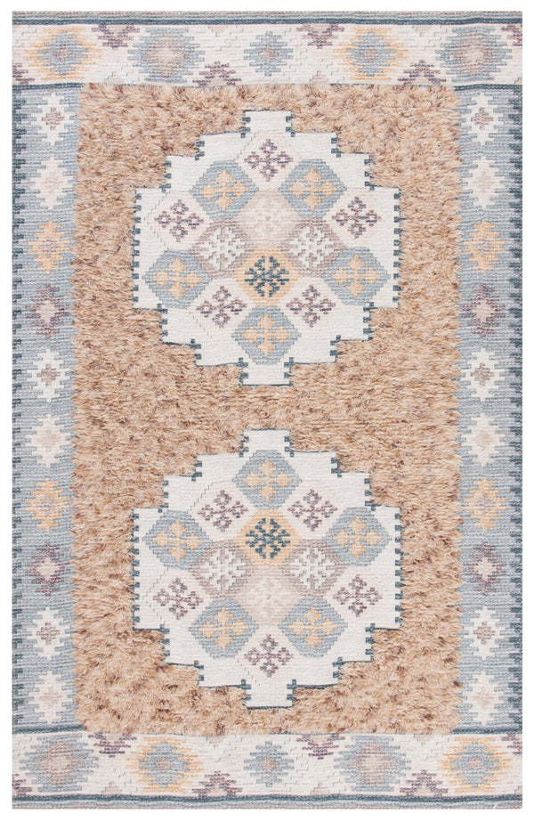 Safavieh Saffron 108 Hand Loomed Wool Pile Rug Taupe / Ivory 5' x 8'