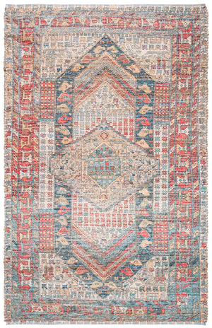 Safavieh Saffron 507 Hand Loomed 80% Polyester / 20% Cotton Rug Fuchsia / Blue 5' x 8'