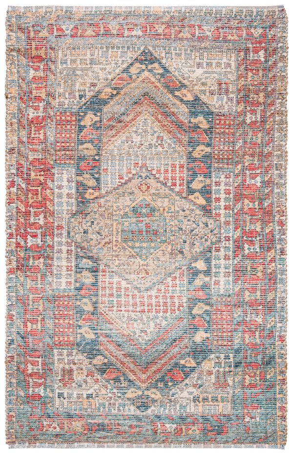 Safavieh Saffron 507 Hand Loomed 80% Polyester / 20% Cotton Rug Fuchsia / Blue 5' x 8'