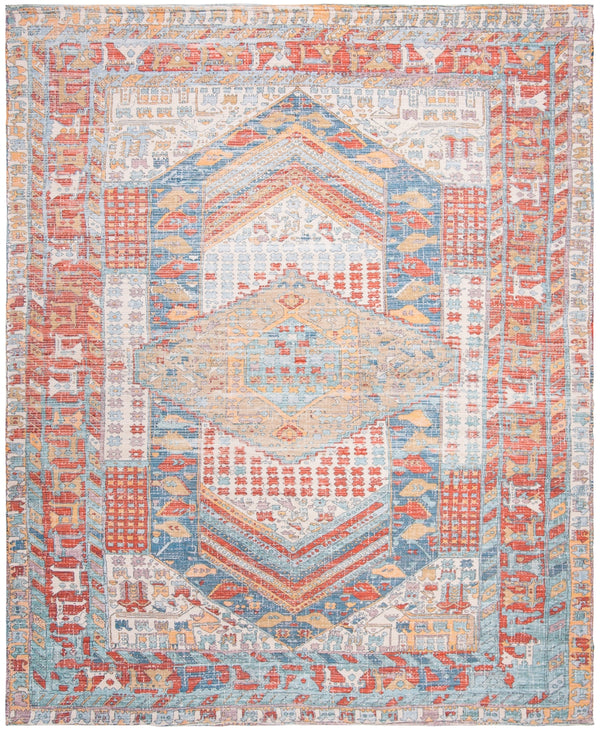 Safavieh Saffron 507 Hand Loomed 80% Polyester / 20% Cotton Rug Fuchsia / Blue 8' x 10'