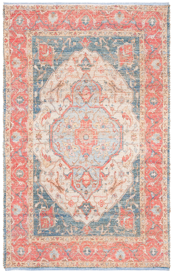Safavieh Saffron 508 Hand Loomed 80% Polyester / 20% Cotton Rug Fuchsia / Blue 5' x 8'