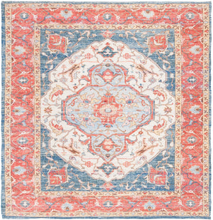 Safavieh Saffron 508 Hand Loomed 80% Polyester / 20% Cotton Rug Fuchsia / Blue 6' x 6' Square