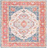 Safavieh Saffron 508 Hand Loomed 80% Polyester / 20% Cotton Rug Fuchsia / Blue 6' x 6' Square