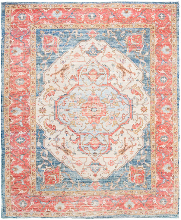 Safavieh Saffron 508 Hand Loomed 80% Polyester / 20% Cotton Rug Fuchsia / Blue 8' x 10'