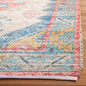 Safavieh Saffron 509 Hand Loomed 80% Polyester / 20% Cotton Rug Cream / Blue 5' x 8'