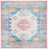 Safavieh Saffron 509 Hand Loomed 80% Polyester / 20% Cotton Rug Cream / Blue 6' x 6' Square