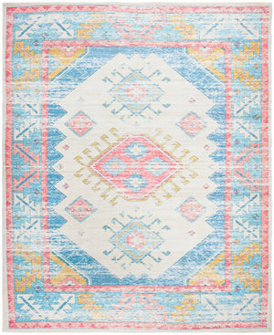 Safavieh Saffron 509 Hand Loomed 80% Polyester / 20% Cotton Rug Cream / Blue 8' x 10'