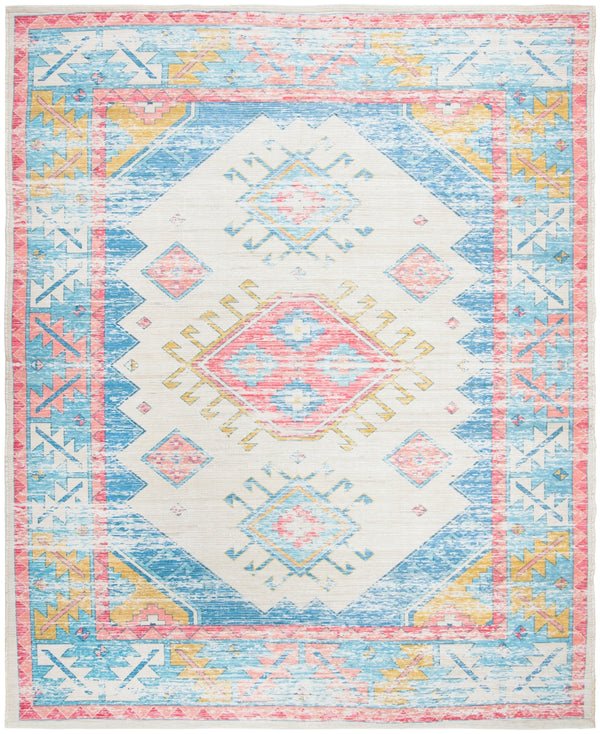 Safavieh Saffron 509 Hand Loomed 80% Polyester / 20% Cotton Rug Cream / Blue 8' x 10'