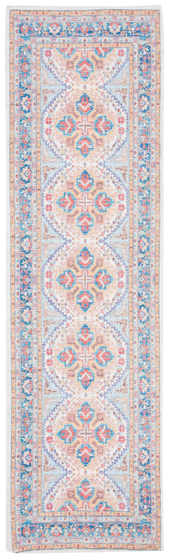 Safavieh Saffron 511 Hand Loomed 80% Polyester / 20% Cotton Rug Rust / Blue 4' x 6'