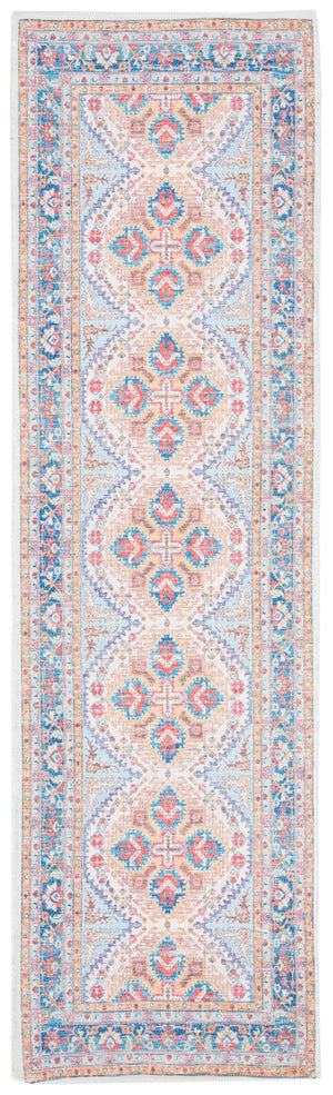 Safavieh Saffron 511 Hand Loomed 80% Polyester / 20% Cotton Rug Rust / Blue 4' x 6'