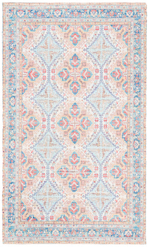 Safavieh Saffron 511 Hand Loomed 80% Polyester / 20% Cotton Rug Rust / Blue 4' x 6'