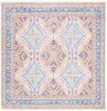 Safavieh Saffron 511 Hand Loomed 80% Polyester / 20% Cotton Rug Rust / Blue 6' x 6' Square