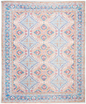 Safavieh Saffron 511 Hand Loomed 80% Polyester / 20% Cotton Rug Rust / Blue 8' x 10'
