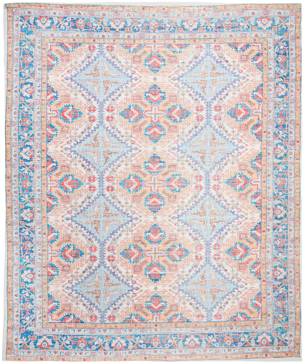 Safavieh Saffron 511 Hand Loomed 80% Polyester / 20% Cotton Rug Rust / Blue 8' x 10'
