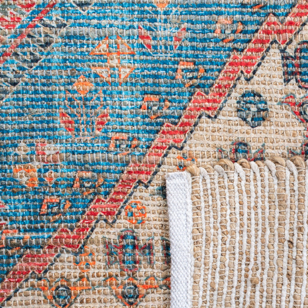 Safavieh Saffron 512 Hand Loomed 80% Polyester / 20% Cotton Rug Navy / Red 5' x 8'