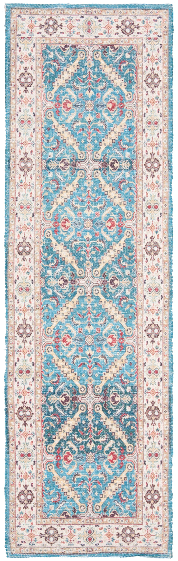 Safavieh Saffron 514 Hand Loomed 80% Polyester / 20% Cotton Rug Navy / Creme 4' x 6'