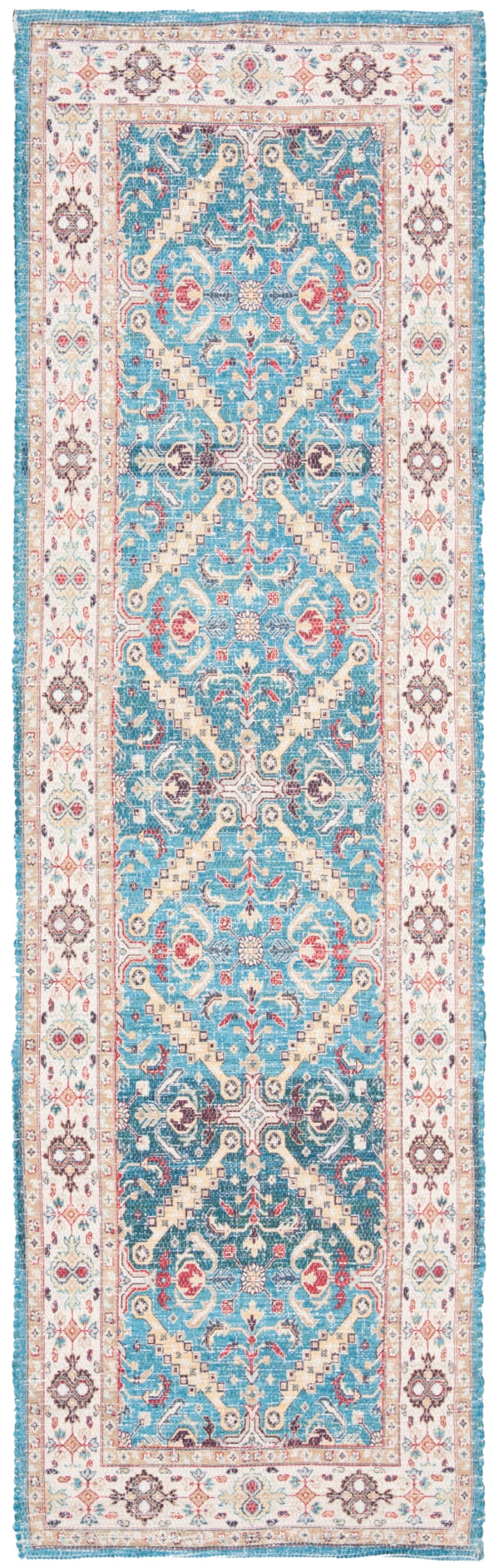 Safavieh Saffron 514 Hand Loomed 80% Polyester / 20% Cotton Rug Navy / Creme 4' x 6'