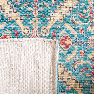 Safavieh Saffron 514 Hand Loomed 80% Polyester / 20% Cotton Rug Navy / Creme 5' x 8'