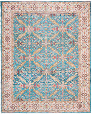 Safavieh Saffron 514 Hand Loomed 80% Polyester / 20% Cotton Rug Navy / Creme 8' x 10'