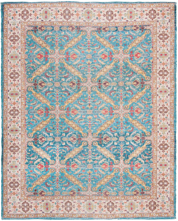 Safavieh Saffron 514 Hand Loomed 80% Polyester / 20% Cotton Rug Navy / Creme 8' x 10'