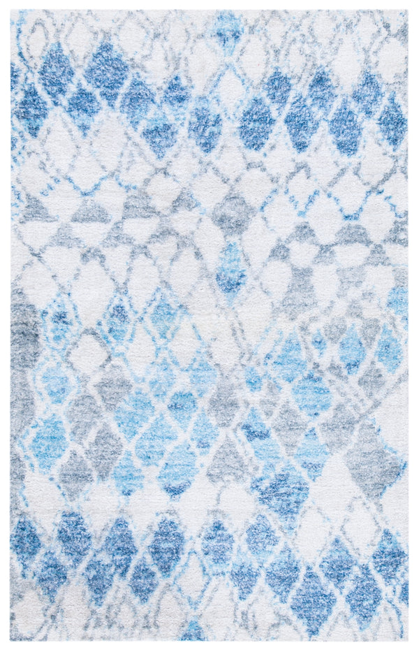 Safavieh Saffron 548 Hand Loomed 60% Polyester / 40 % Cotton Rug Ivory / Blue 8' x 10'