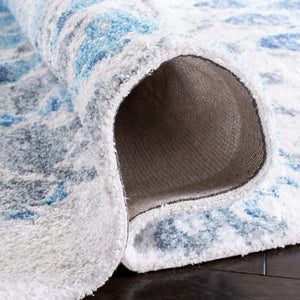 Safavieh Saffron 548 Hand Loomed 60% Polyester / 40 % Cotton Rug Ivory / Blue 8' x 10'