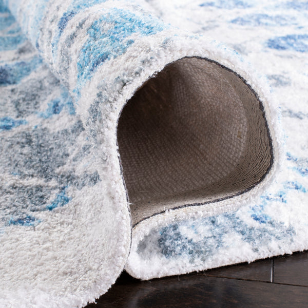 Safavieh Saffron 548 Hand Loomed 60% Polyester / 40 % Cotton Rug Ivory / Blue 8' x 10'