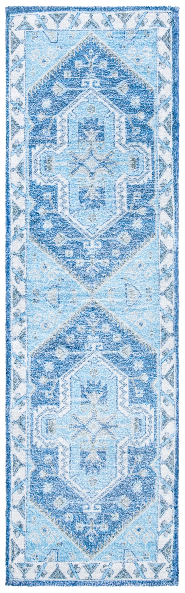 Safavieh Saffron 549 Hand Loomed 60% Polyester / 40 % Cotton Rug Blue / Ivory 8' x 10'