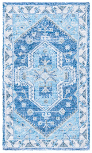 Safavieh Saffron 549 Hand Loomed 60% Polyester / 40 % Cotton Rug Blue / Ivory 8' x 10'